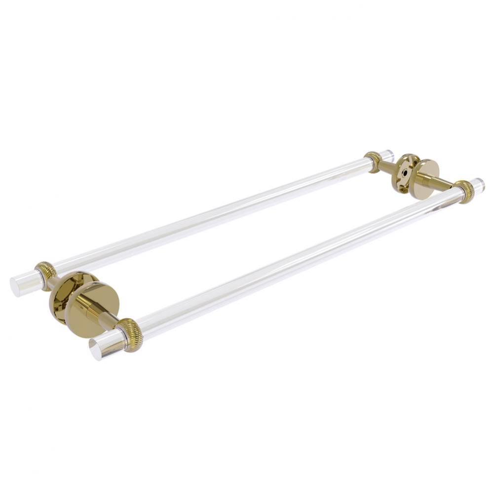 Clearview Collection 24 Inch Back to Back Shower Door Towel Bar with Twisted Accents
