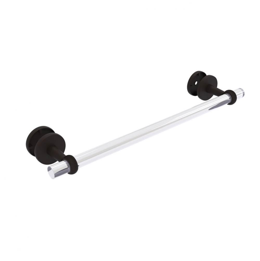 Clearview Collection 18 Inch Shower Door Towel Bar with Twisted Accents