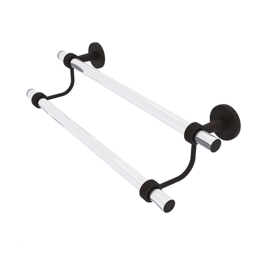 Clearview Collection 18 Inch Double Towel Bar with Groovy Accents