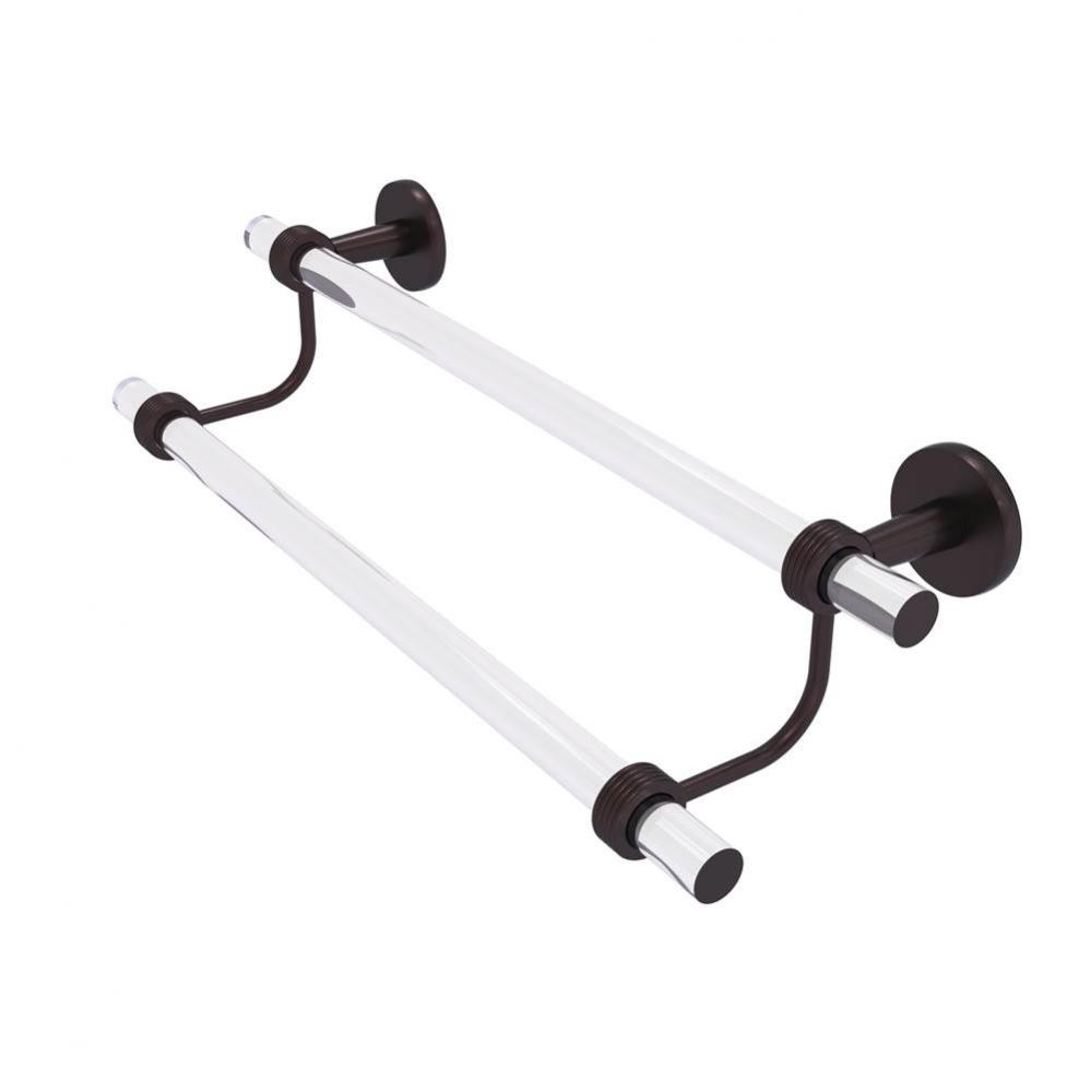 Clearview Collection 24 Inch Double Towel Bar with Groovy Accents