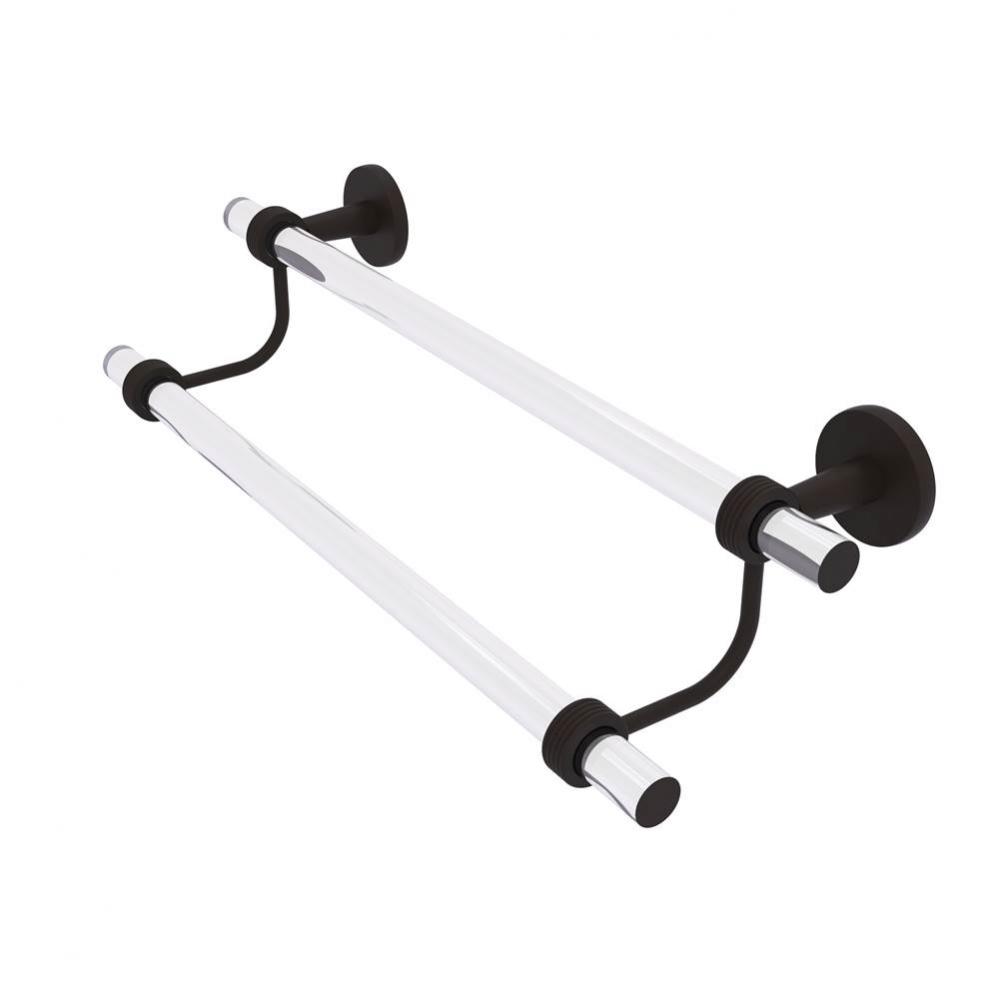 Clearview Collection 24 Inch Double Towel Bar with Groovy Accents