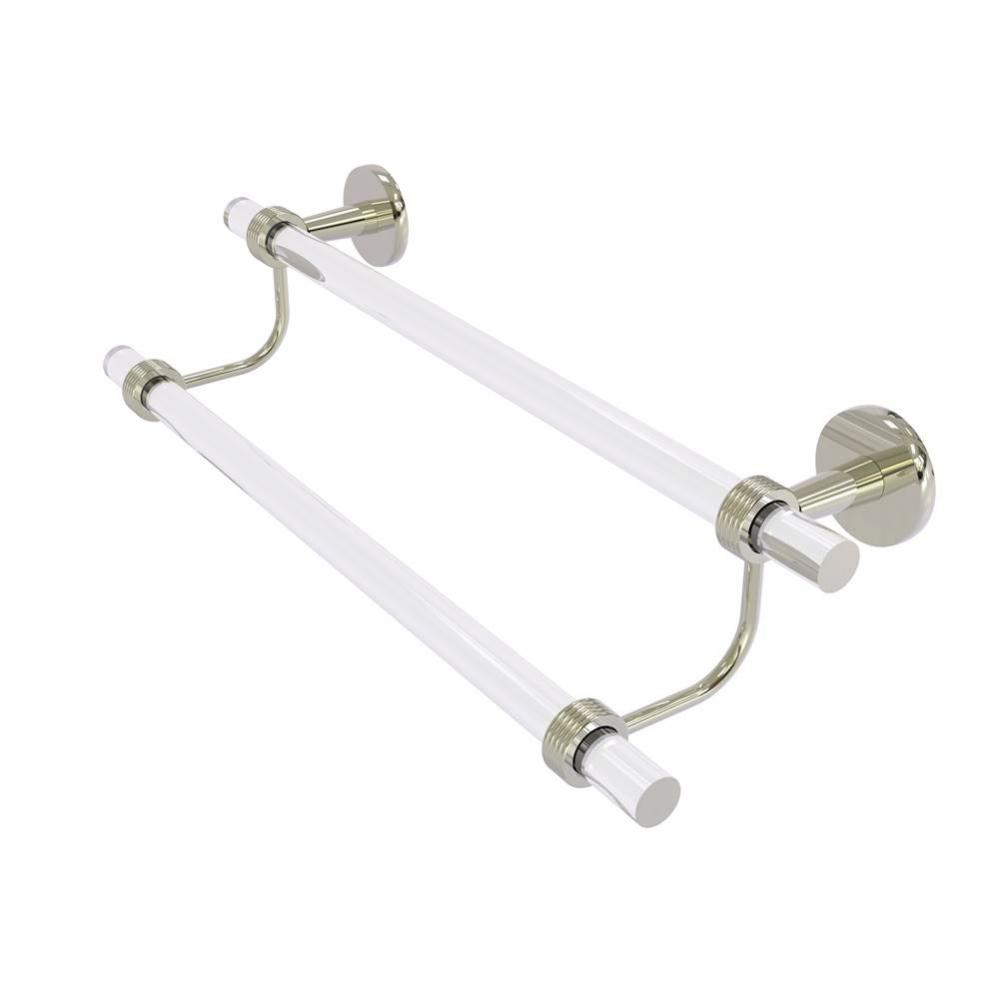 Clearview Collection 24 Inch Double Towel Bar with Groovy Accents