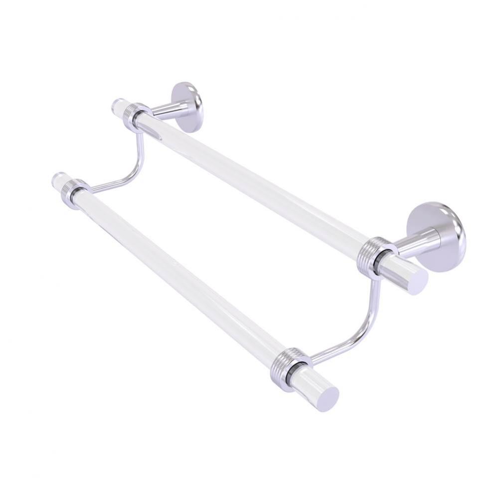 Clearview Collection 24 Inch Double Towel Bar with Groovy Accents