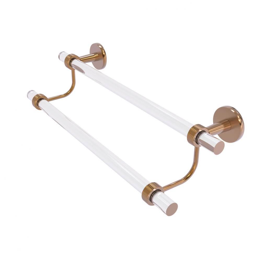 Clearview Collection 30 Inch Double Towel Bar with Groovy Accents