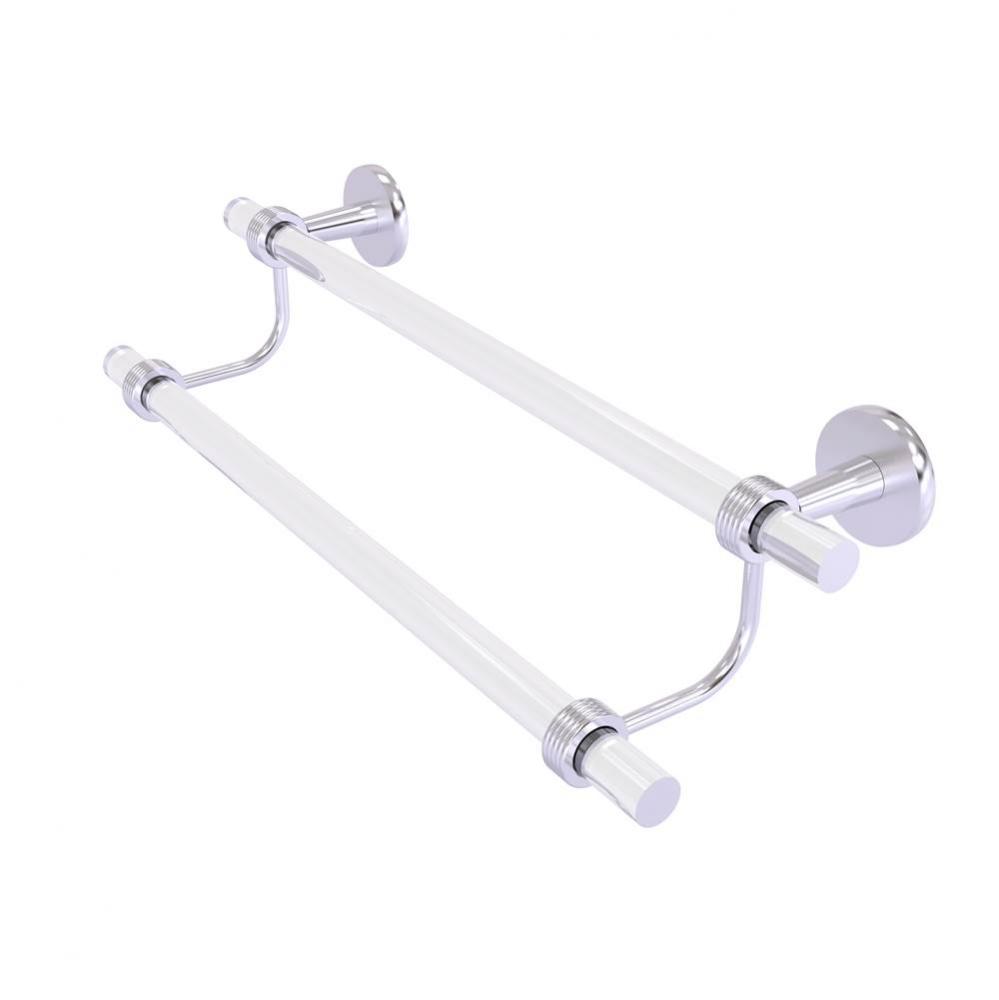 Clearview Collection 30 Inch Double Towel Bar with Groovy Accents