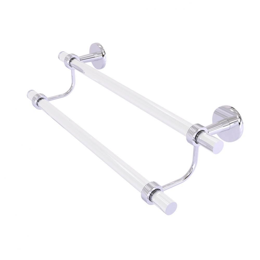 Clearview Collection 36 Inch Double Towel Bar with Groovy Accents