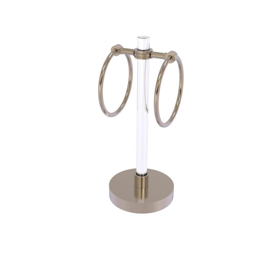 Clearview Collection Vanity Top Guest Towel Ring with Dotted Accents