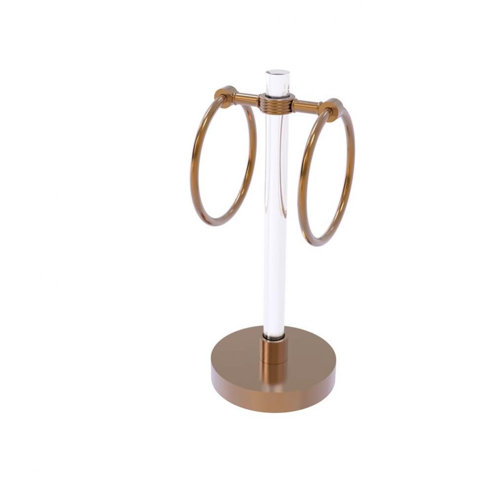 Clearview Collection Vanity Top Guest Towel Ring with Groovy Accents