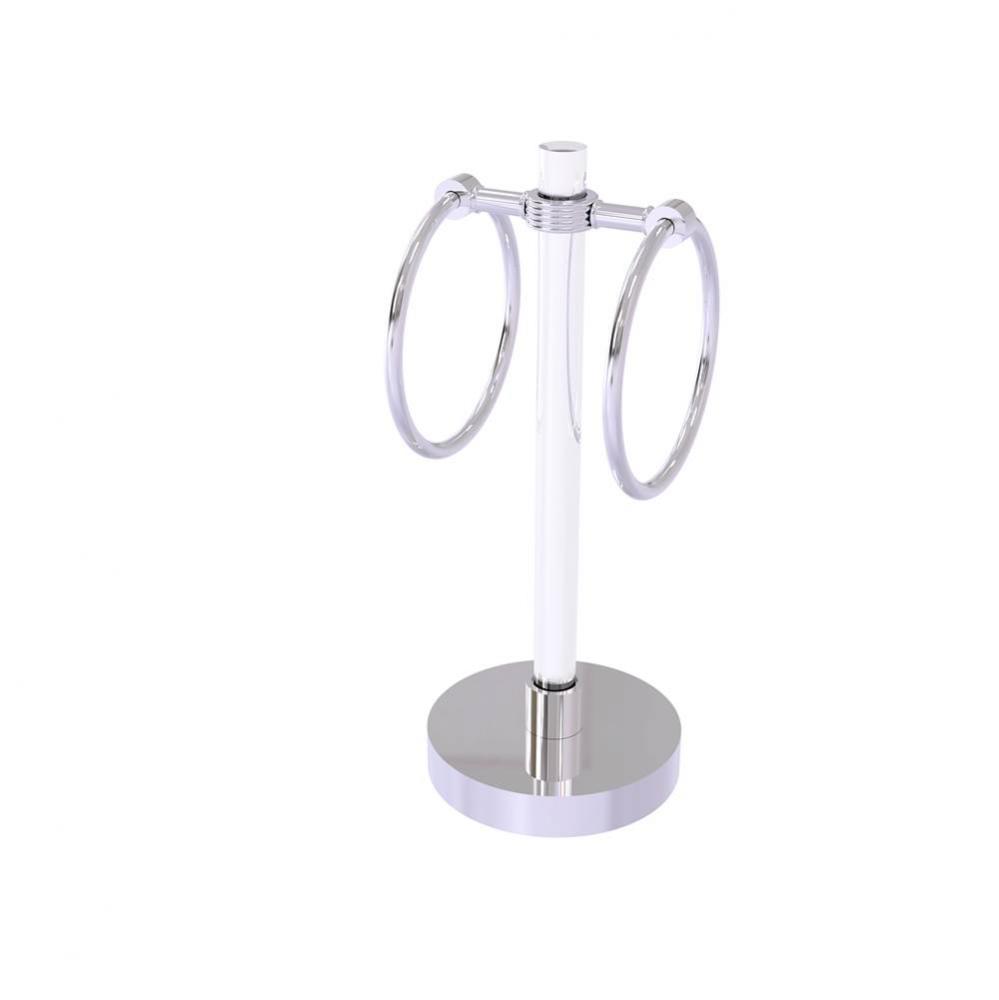 Clearview Collection Vanity Top Guest Towel Ring with Groovy Accents