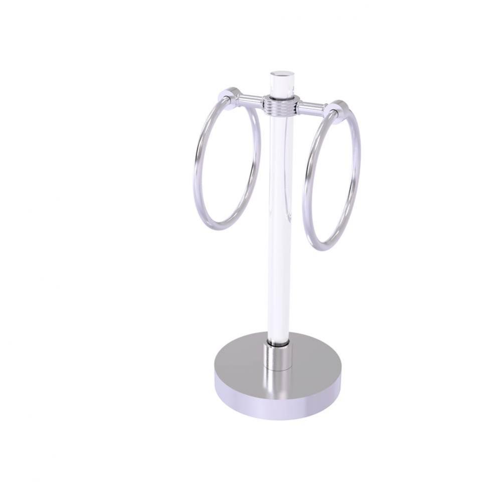 Clearview Collection Vanity Top Guest Towel Ring with Groovy Accents