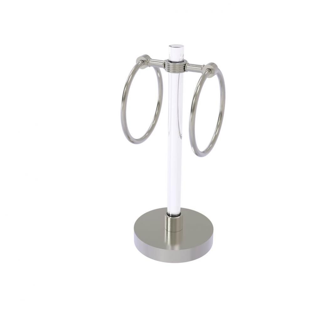 Clearview Collection Vanity Top Guest Towel Ring with Groovy Accents