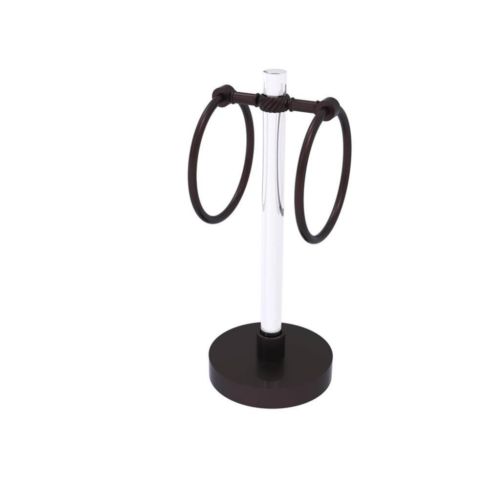 Clearview Collection Vanity Top Guest Towel Ring with Twisted Accents