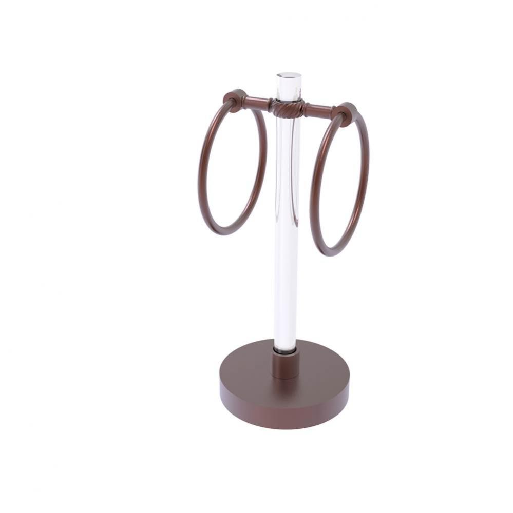 Clearview Collection Vanity Top Guest Towel Ring with Twisted Accents