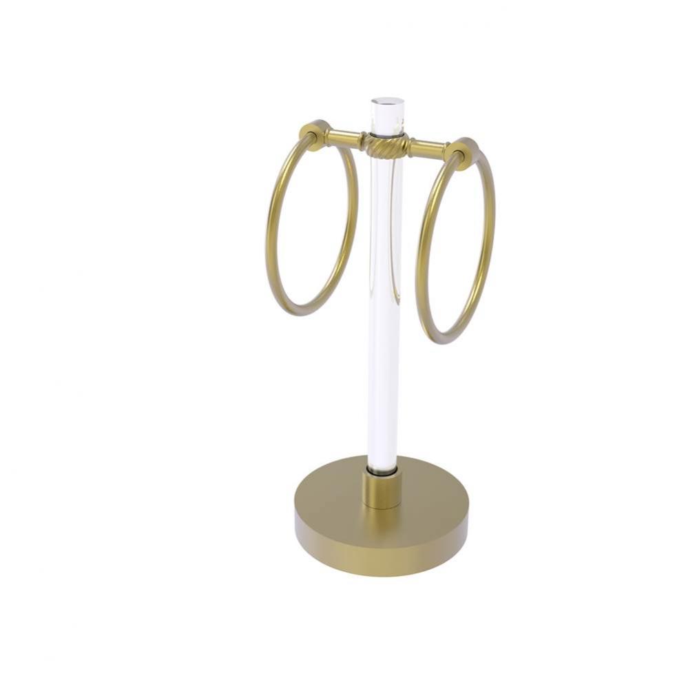 Clearview Collection Vanity Top Guest Towel Ring with Twisted Accents