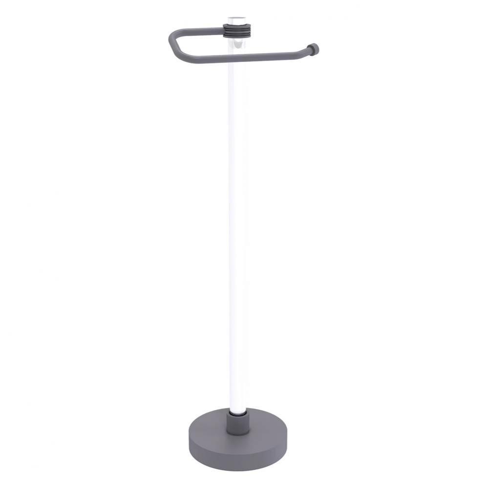 Clearview Collection Euro Style Free Standing Toilet Paper Holder with Dotted Accents - Matte Gray