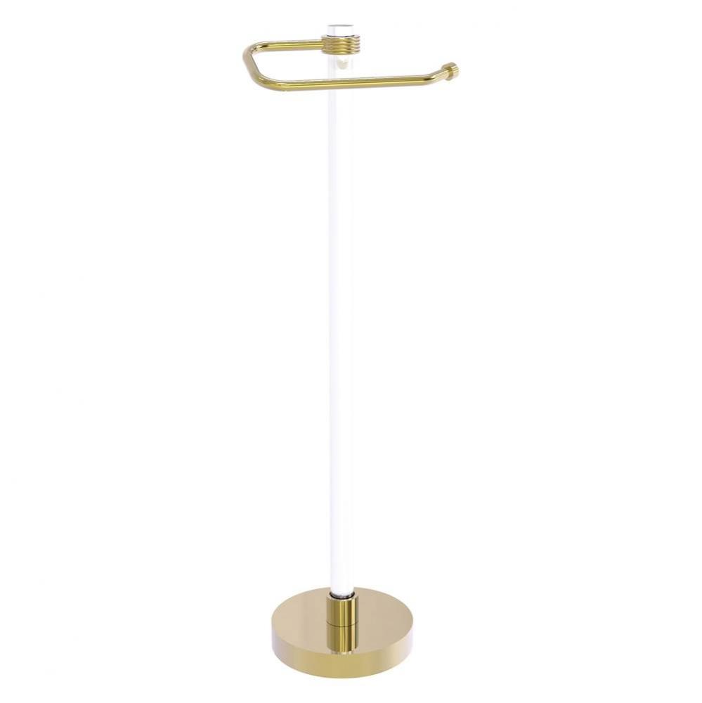 Clearview Collection Euro Style Free Standing Toilet Paper Holder with Grooved Accents - Unlacquer
