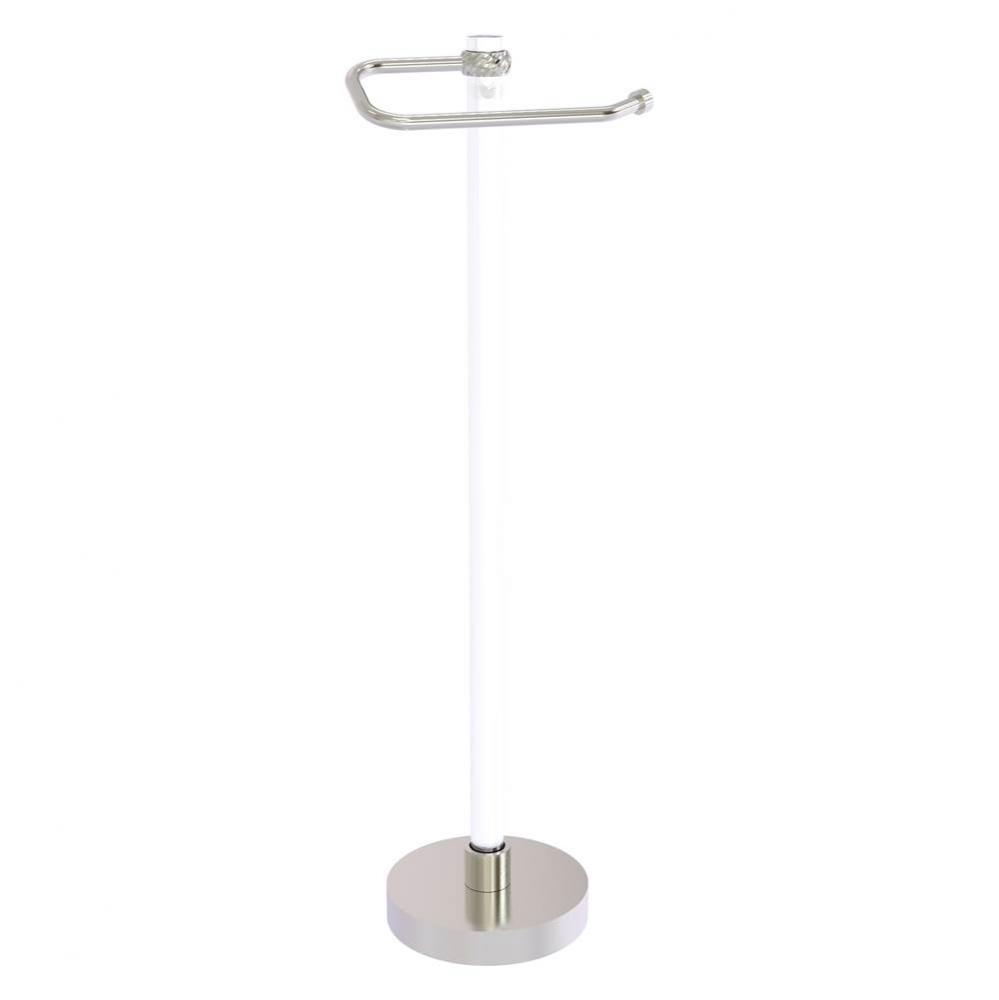 Clearview Collection Euro Style Free Standing Toilet Paper Holder with Twisted Accents - Satin Nic