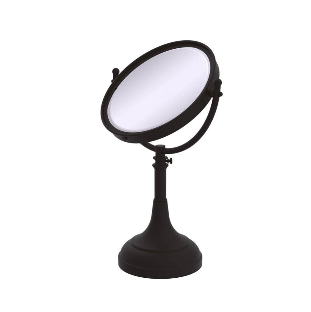 Height Adjustable 8 Inch Vanity Top Make-Up Mirror 2X Magnification