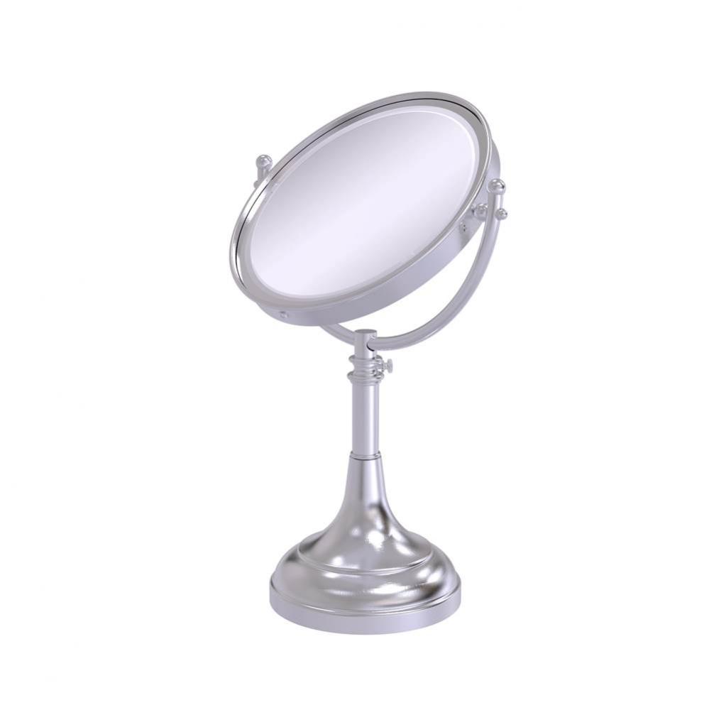 Height Adjustable 8 Inch Vanity Top Make-Up Mirror 2X Magnification