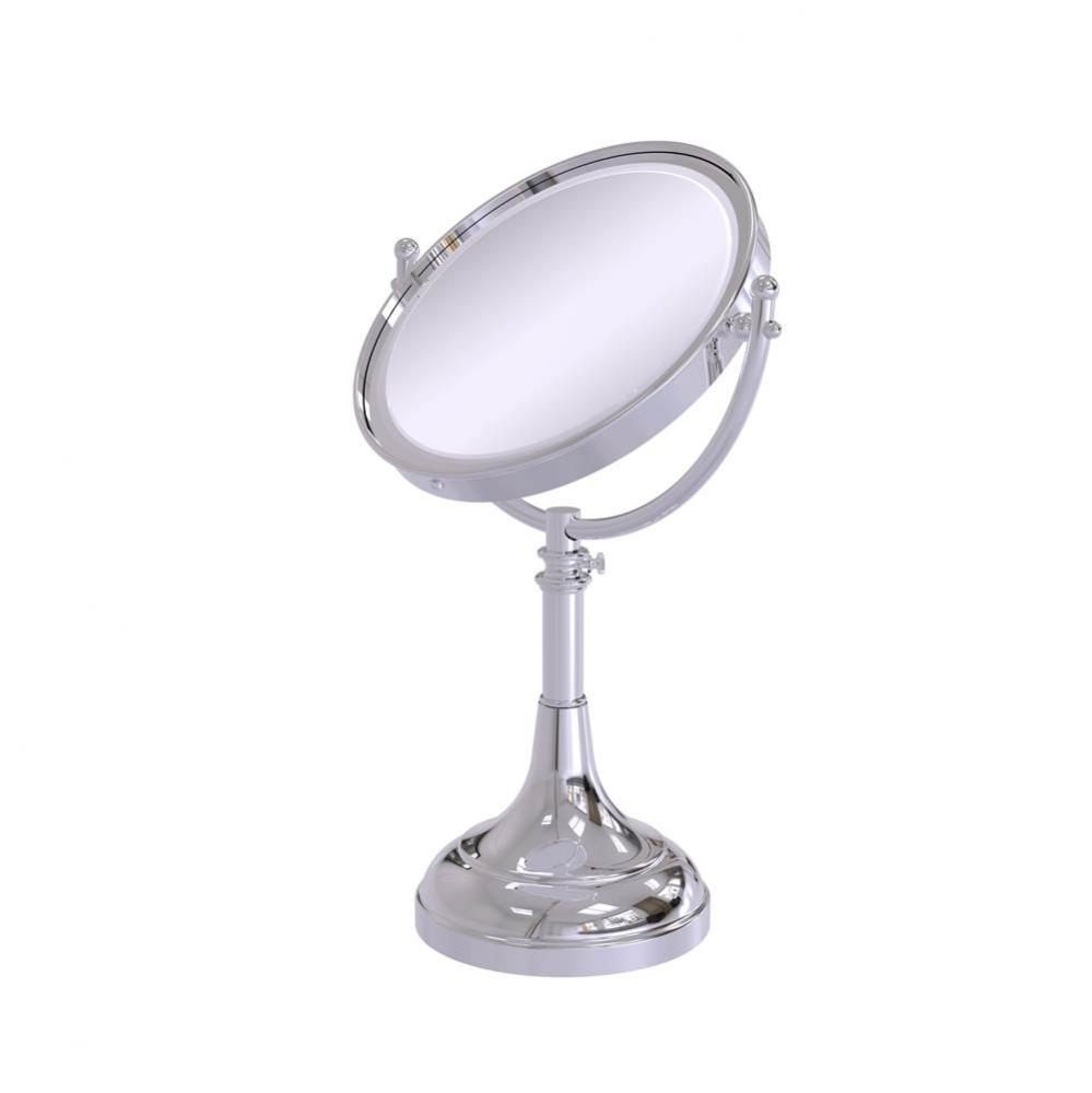 Height Adjustable 8 Inch Vanity Top Make-Up Mirror 4X Magnification