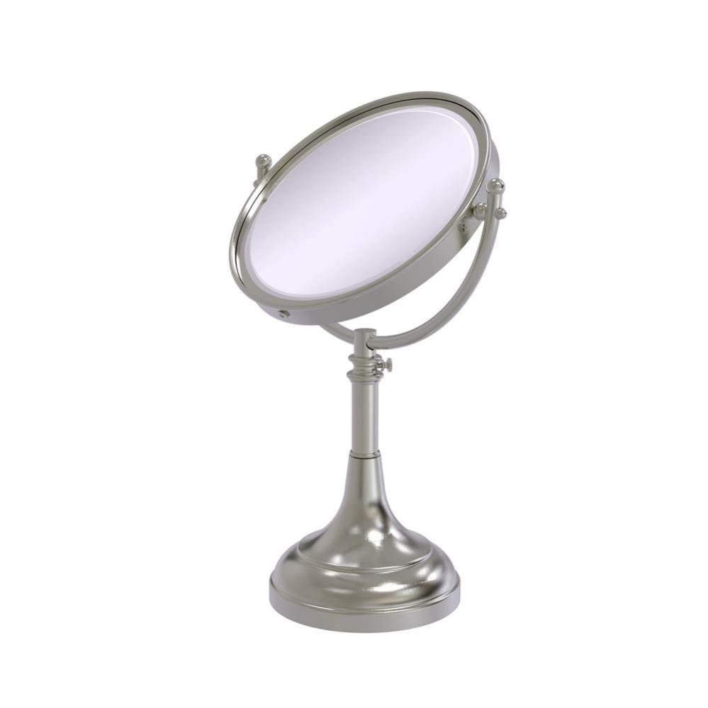 Height Adjustable 8 Inch Vanity Top Make-Up Mirror 4X Magnification