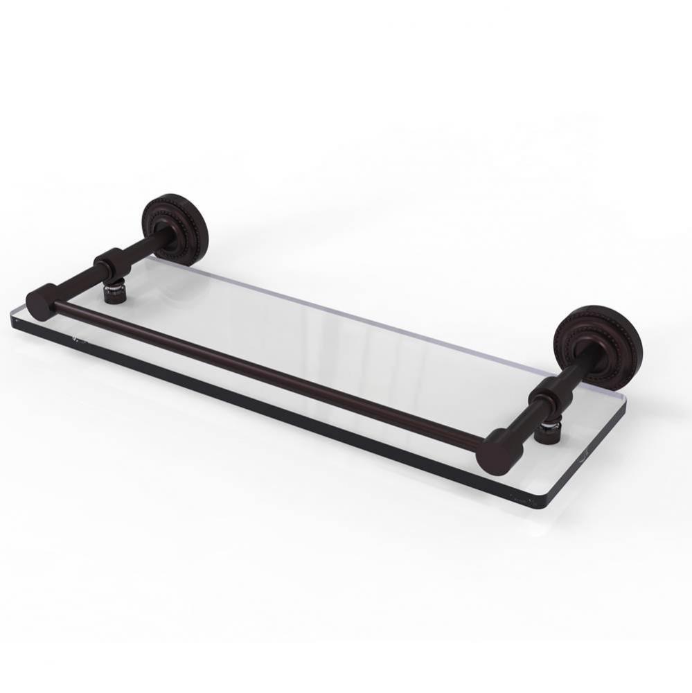 Dottingham 16 Inch Glass Shelf with Gallery Rail