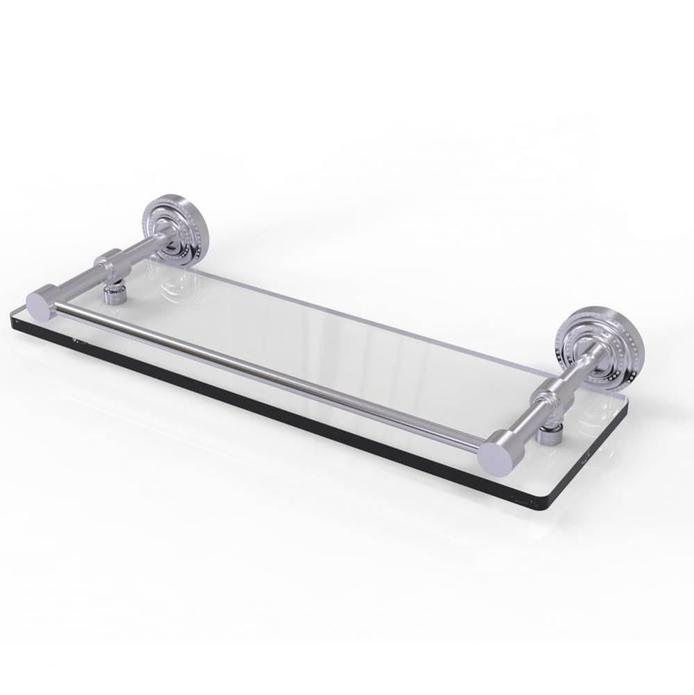 Dottingham 16 Inch Glass Shelf with Gallery Rail