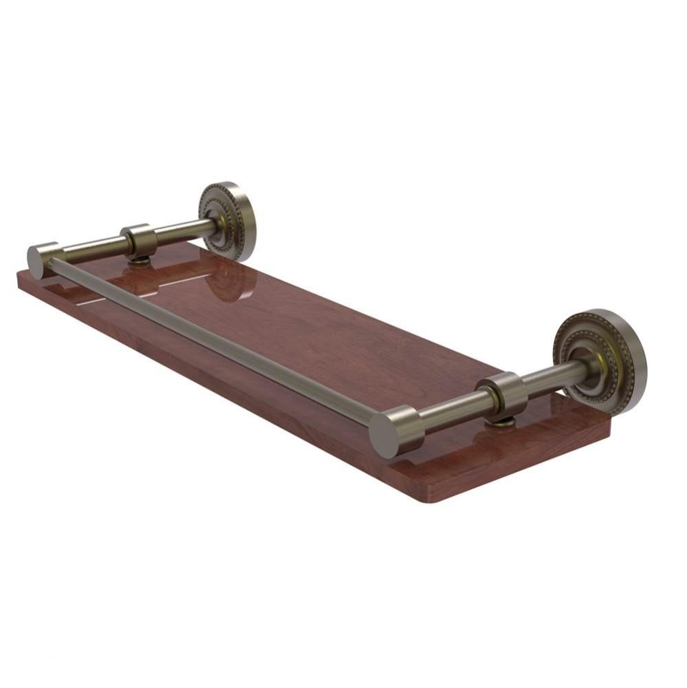 Dottingham Collection 16 Inch Solid IPE Ironwood Shelf with Gallery Rail