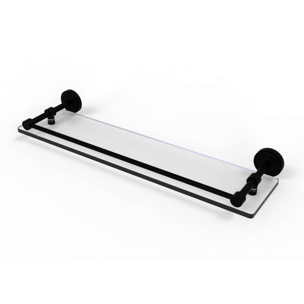 Dottingham 22 Inch Glass Shelf with Gallery Rail