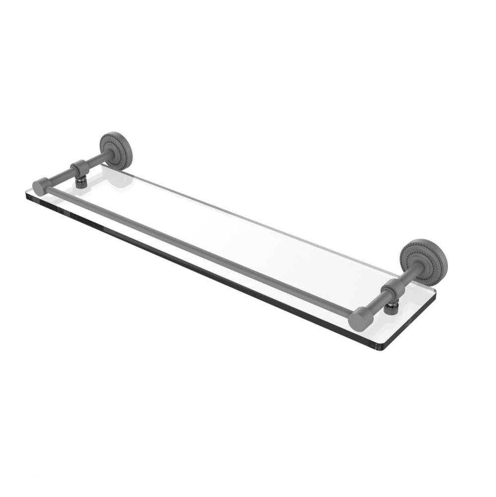 Dottingham 22 Inch Glass Shelf with Gallery Rail