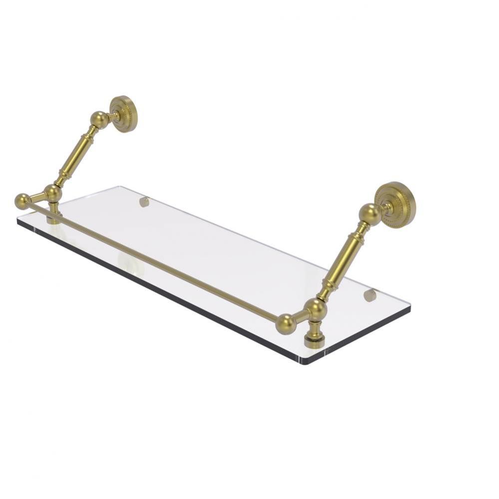 Dottingham 24 Inch Floating Glass Shelf with Gallery Rail
