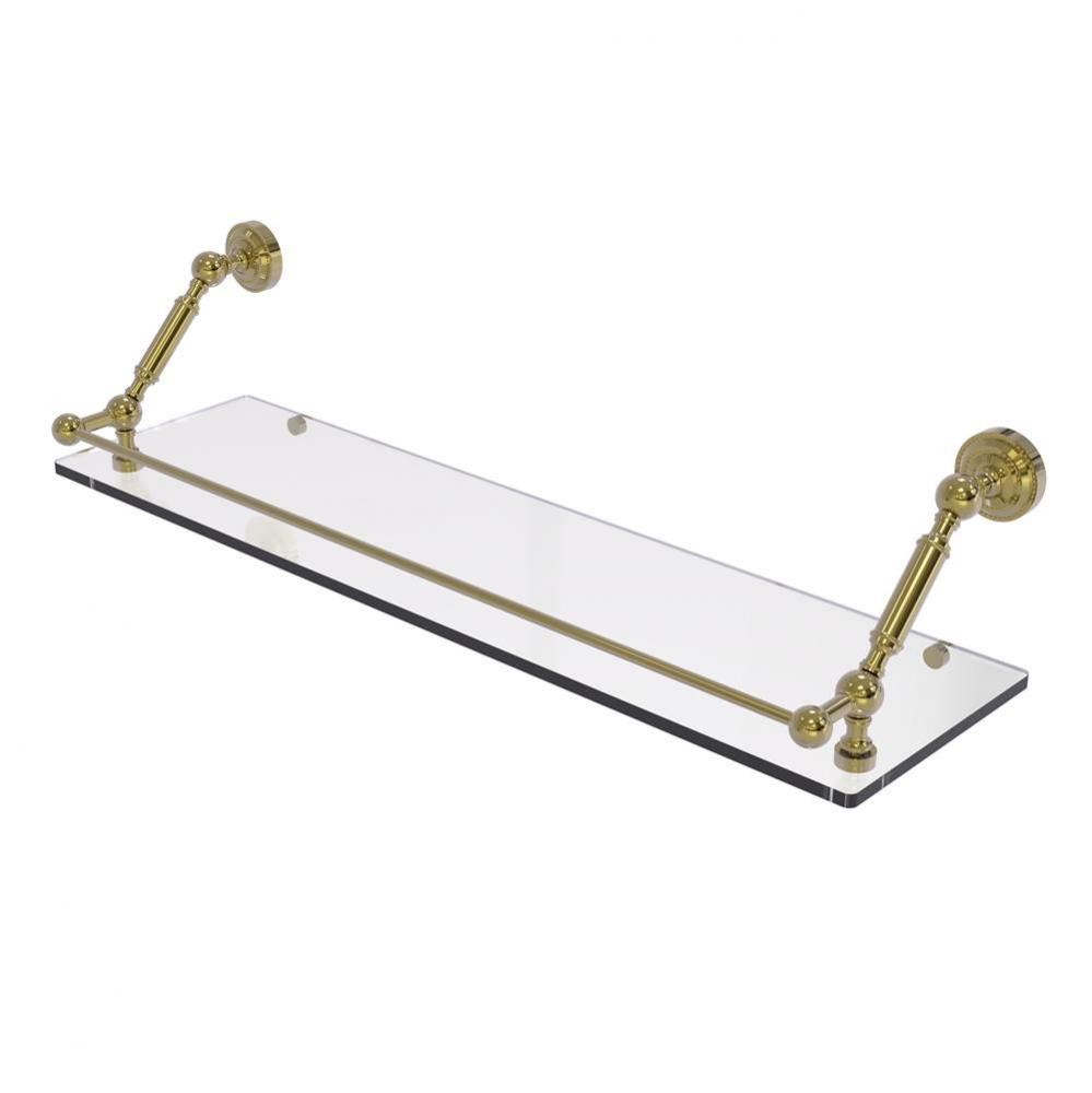 Dottingham 30 Inch Floating Glass Shelf with Gallery Rail