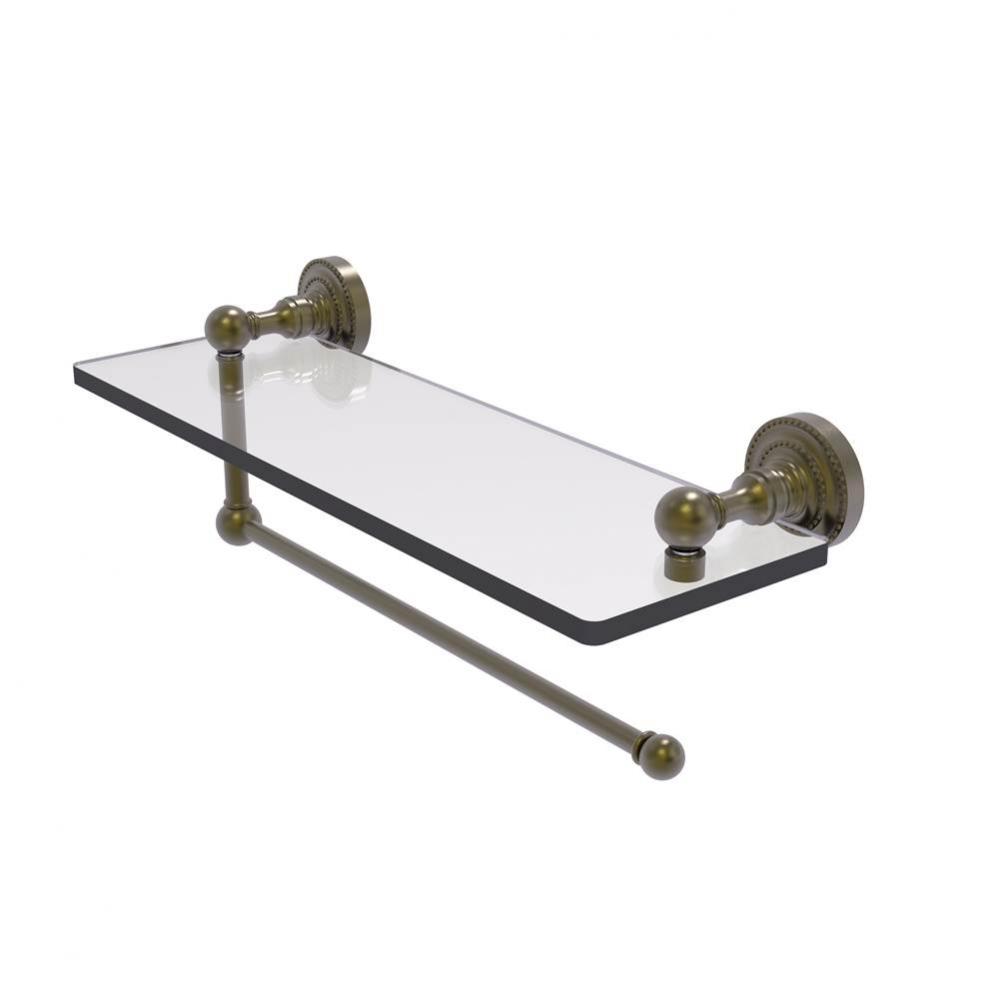 Dottingham Collection Paper Towel Holder with 16 Inch Glass Shelf