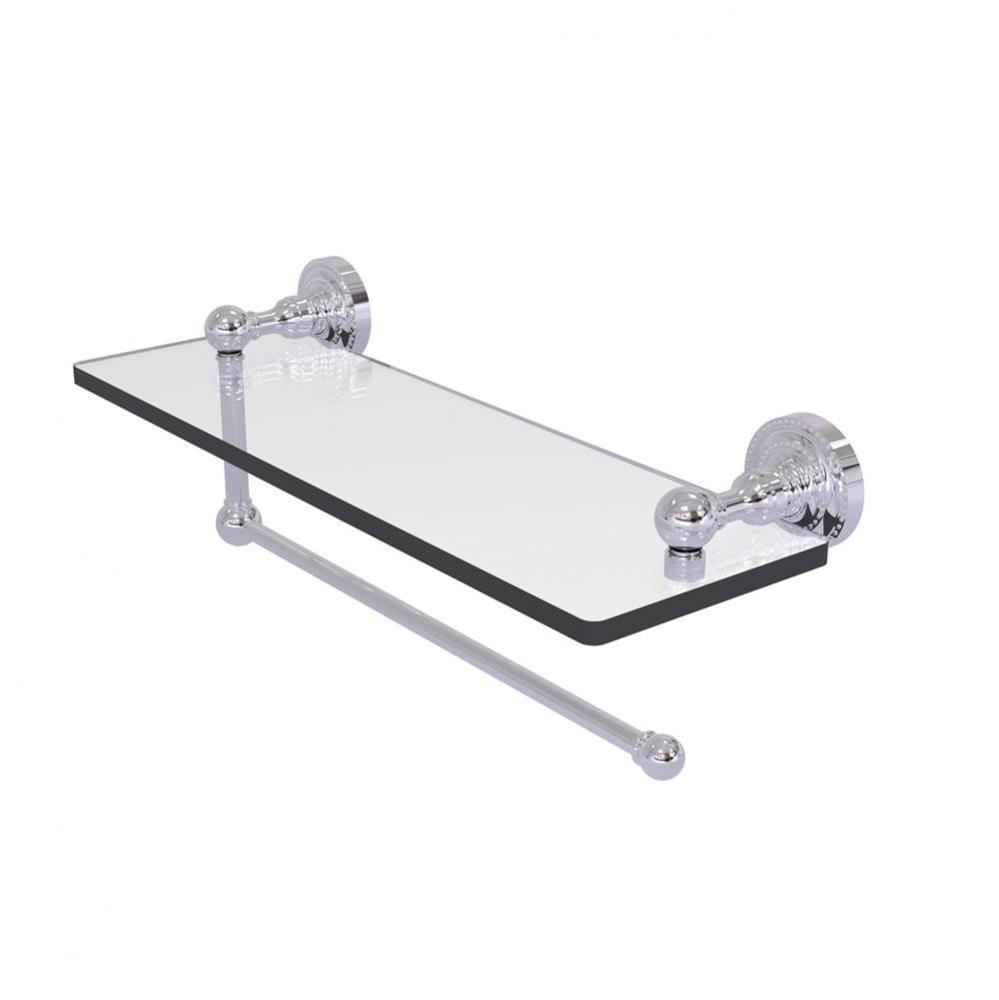 Dottingham Collection Paper Towel Holder with 16 Inch Glass Shelf