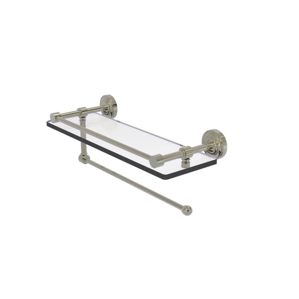 Dottingham Collection Paper Towel Holder with 16 Inch Gallery Glass Shelf