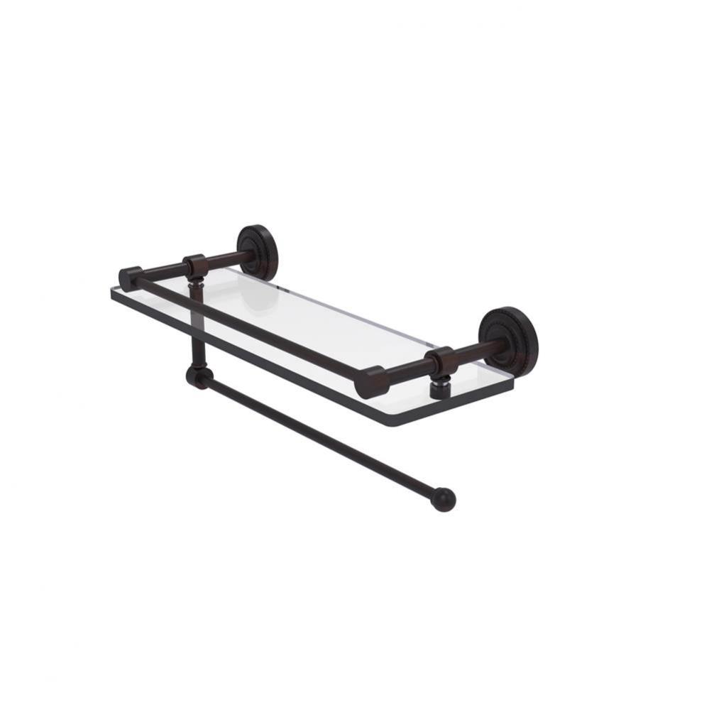 Dottingham Collection Paper Towel Holder with 16 Inch Gallery Glass Shelf