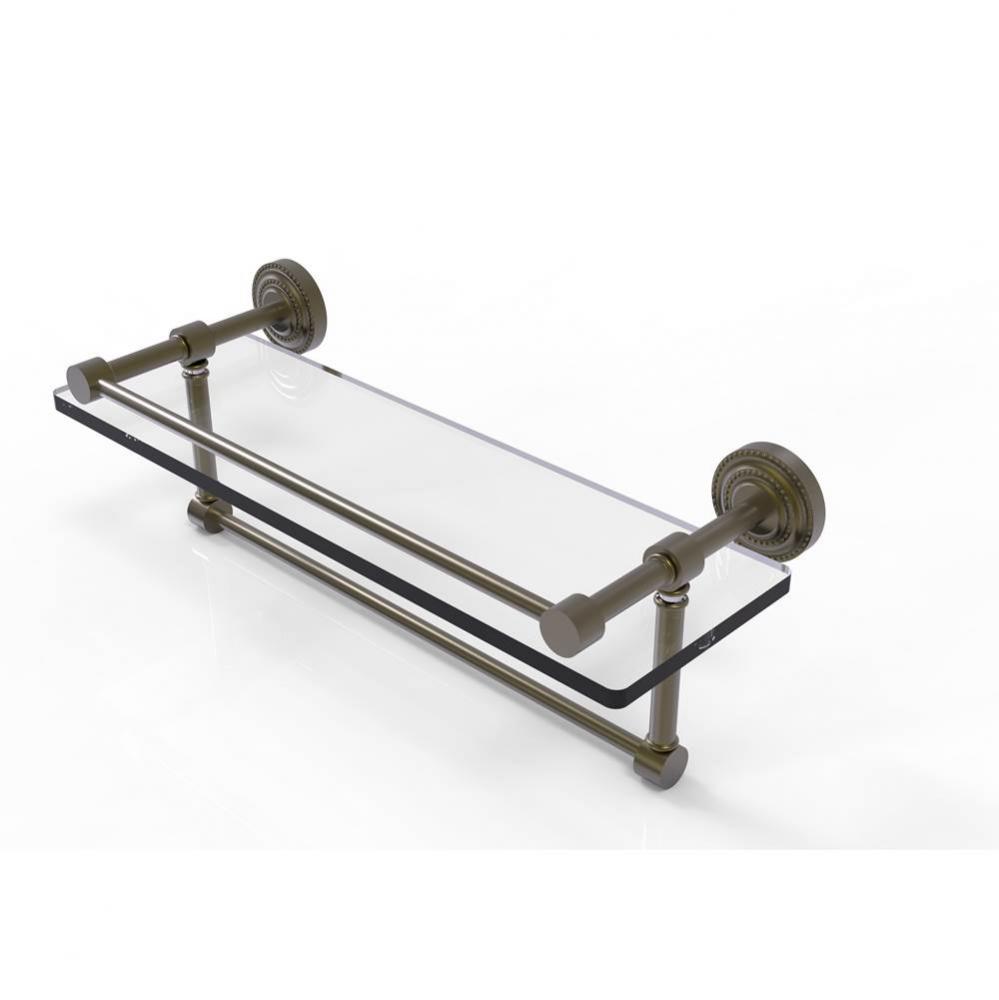 Dottingham 16 Inch Gallery Glass Shelf with Towel Bar