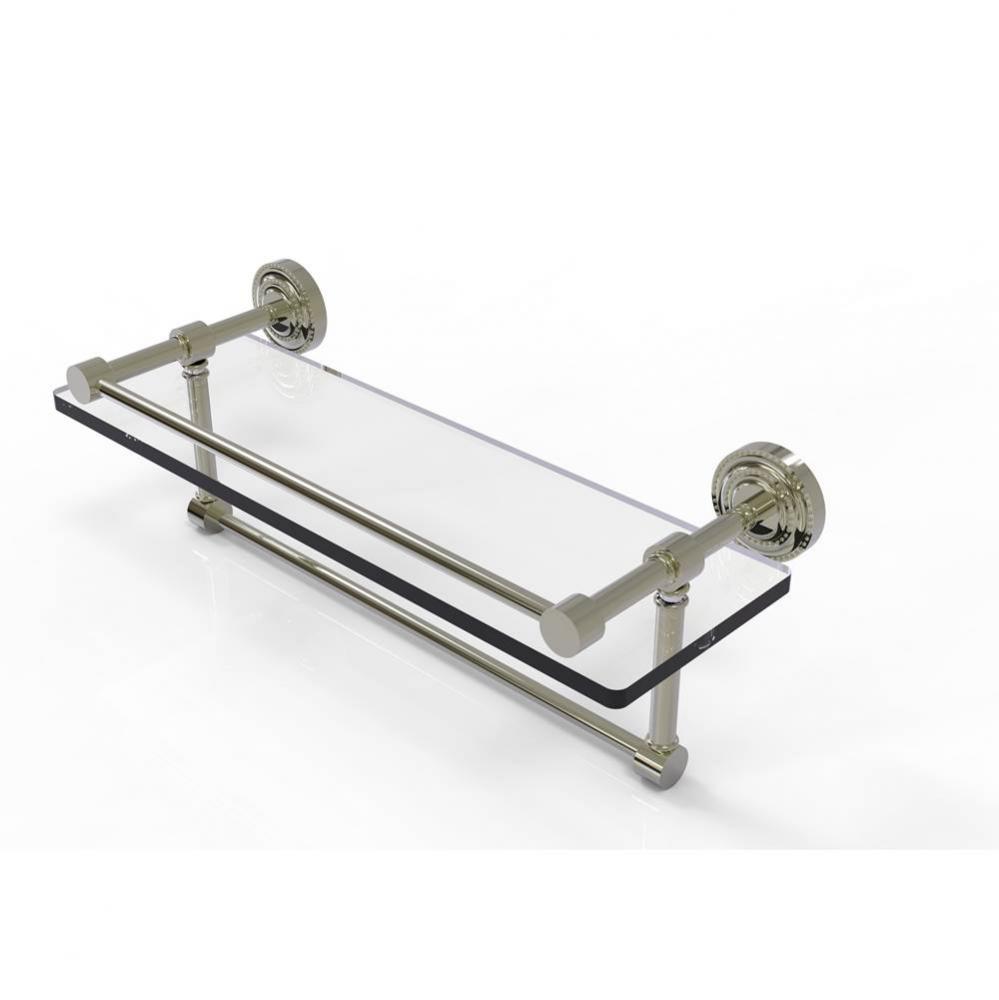 Dottingham 16 Inch Gallery Glass Shelf with Towel Bar