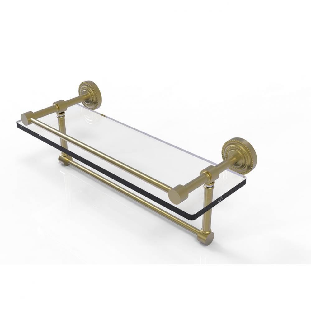 Dottingham 16 Inch Gallery Glass Shelf with Towel Bar