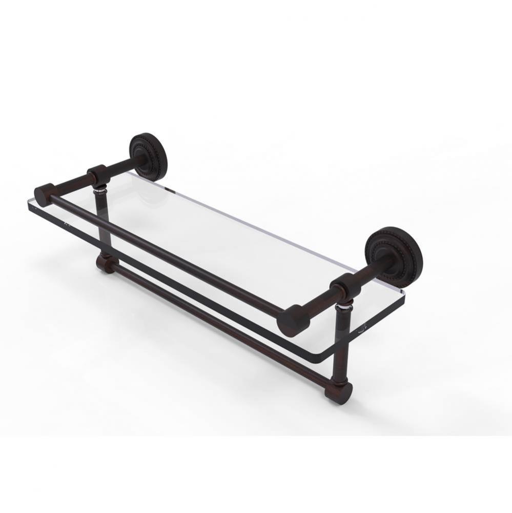 Dottingham 16 Inch Gallery Glass Shelf with Towel Bar