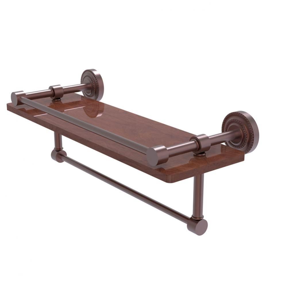 Dottingham Collection 16 Inch IPE Ironwood Shelf with Gallery Rail and Towel Bar