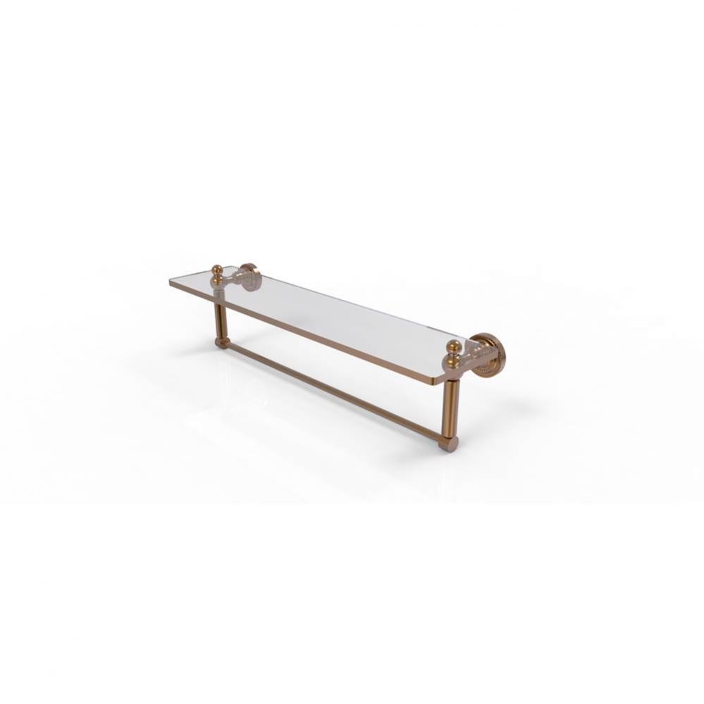 Dottingham 22 Inch Glass Vanity Shelf with Integrated Towel Bar