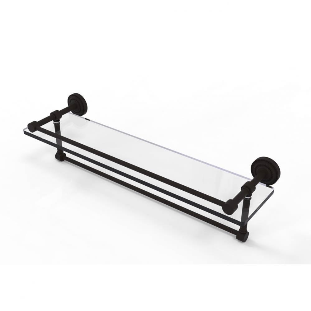 Dottingham 22 Inch Gallery Glass Shelf with Towel Bar