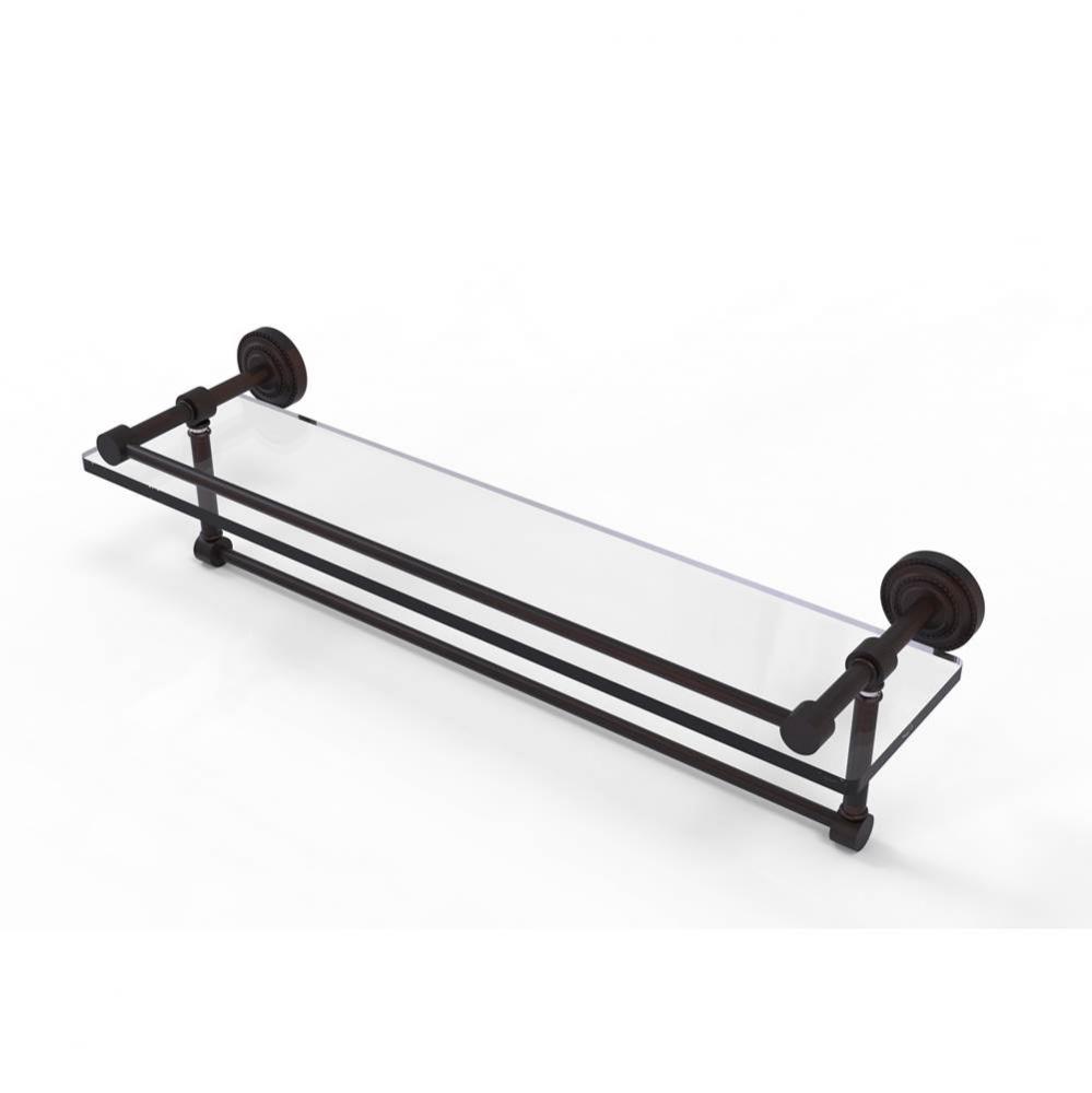 Dottingham 22 Inch Gallery Glass Shelf with Towel Bar