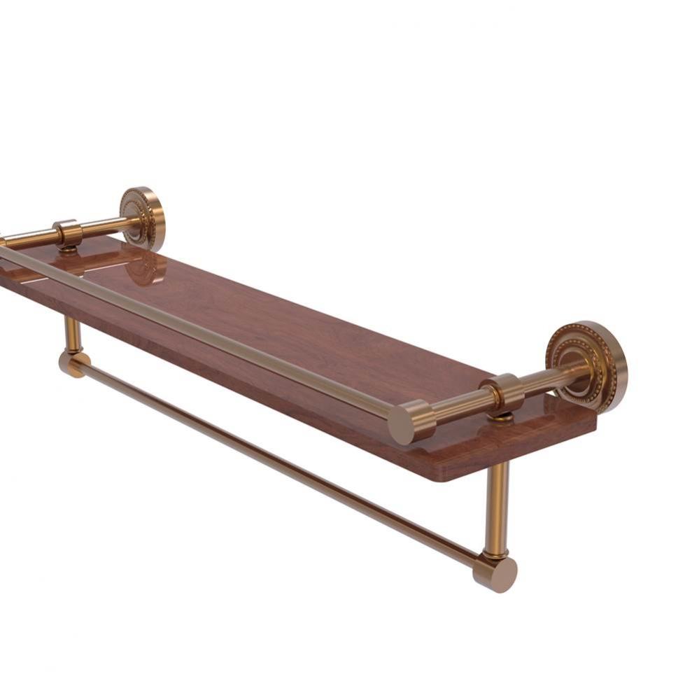 Dottingham Collection 22 Inch IPE Ironwood Shelf with Gallery Rail and Towel Bar