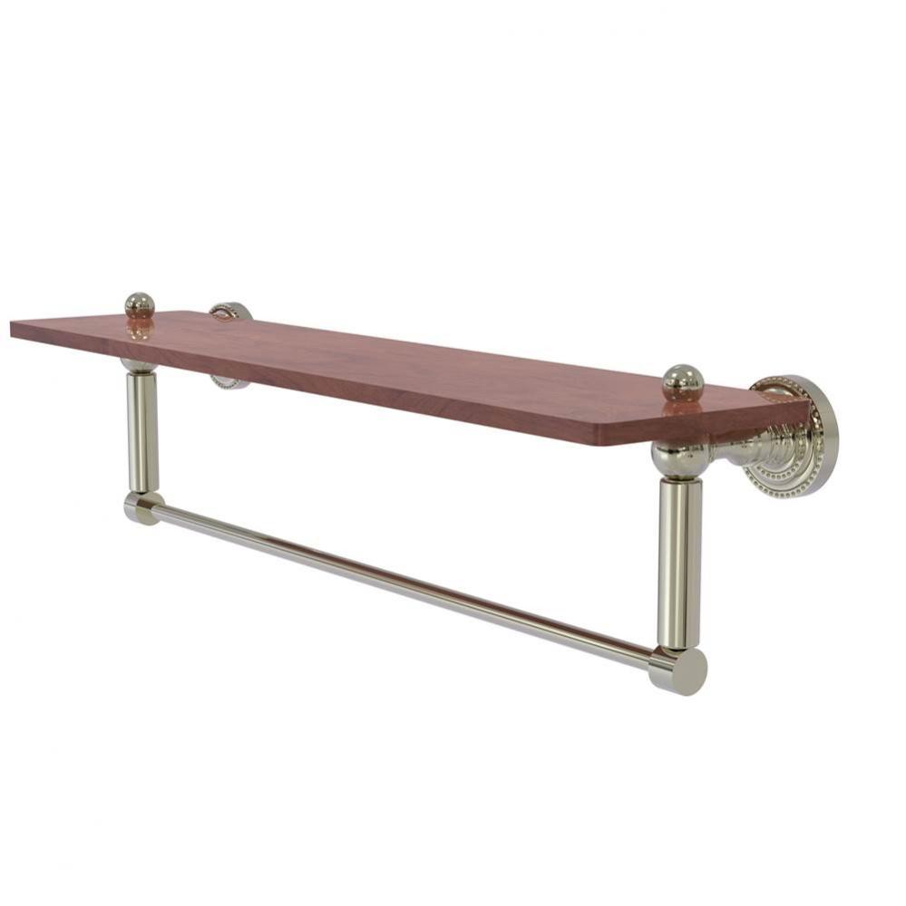 Dottingham Collection 22 Inch Solid IPE Ironwood Shelf with Integrated Towel Bar