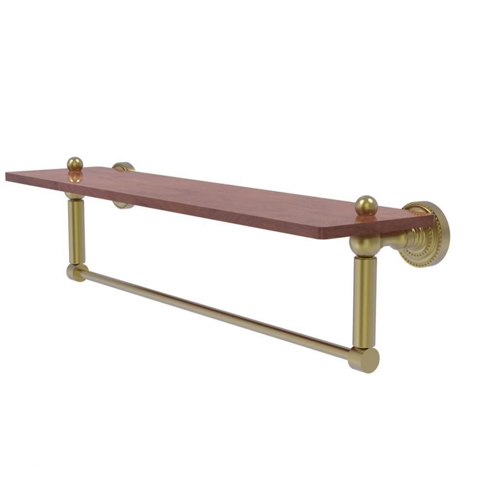 Dottingham Collection 22 Inch Solid IPE Ironwood Shelf with Integrated Towel Bar