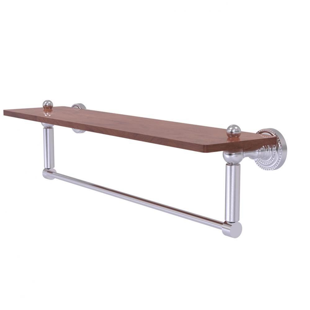 Dottingham Collection 22 Inch Solid IPE Ironwood Shelf with Integrated Towel Bar