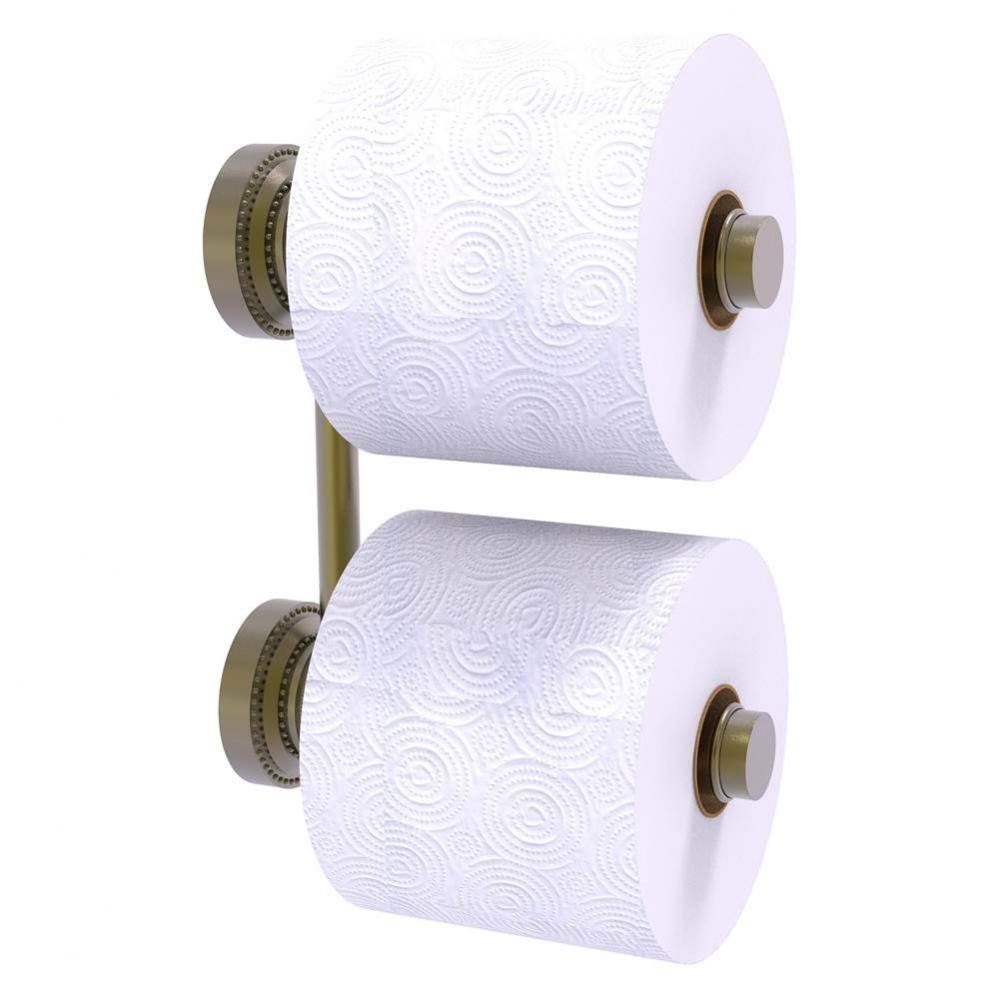 Dottingham Collection 2 Roll Reserve Roll Toilet Paper Holder - Antique Brass