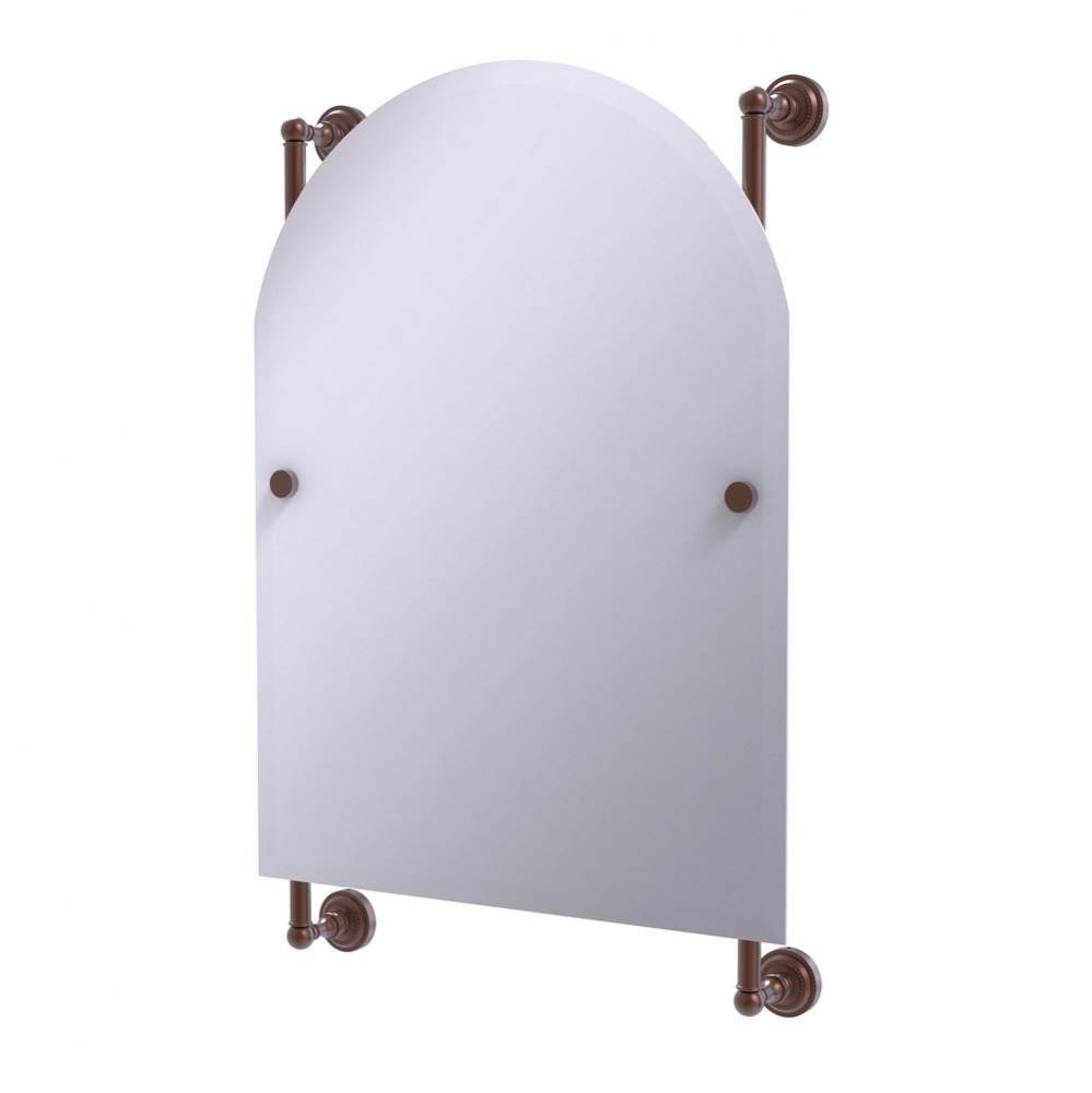 Dottingham Collection Arched Top Frameless Rail Mounted Mirror